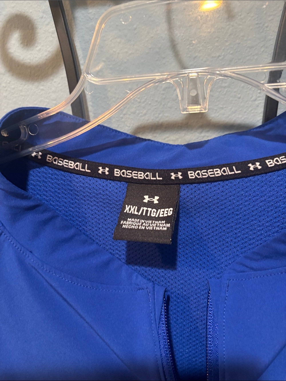 Under Armour Blue Baseball Pullover Jacket Cobalt Blue XXL